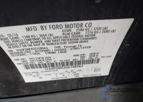 2016 Ford Police Interceptor z USA, uszkodzony, nr VIN 1FAHP2MKXGG108963